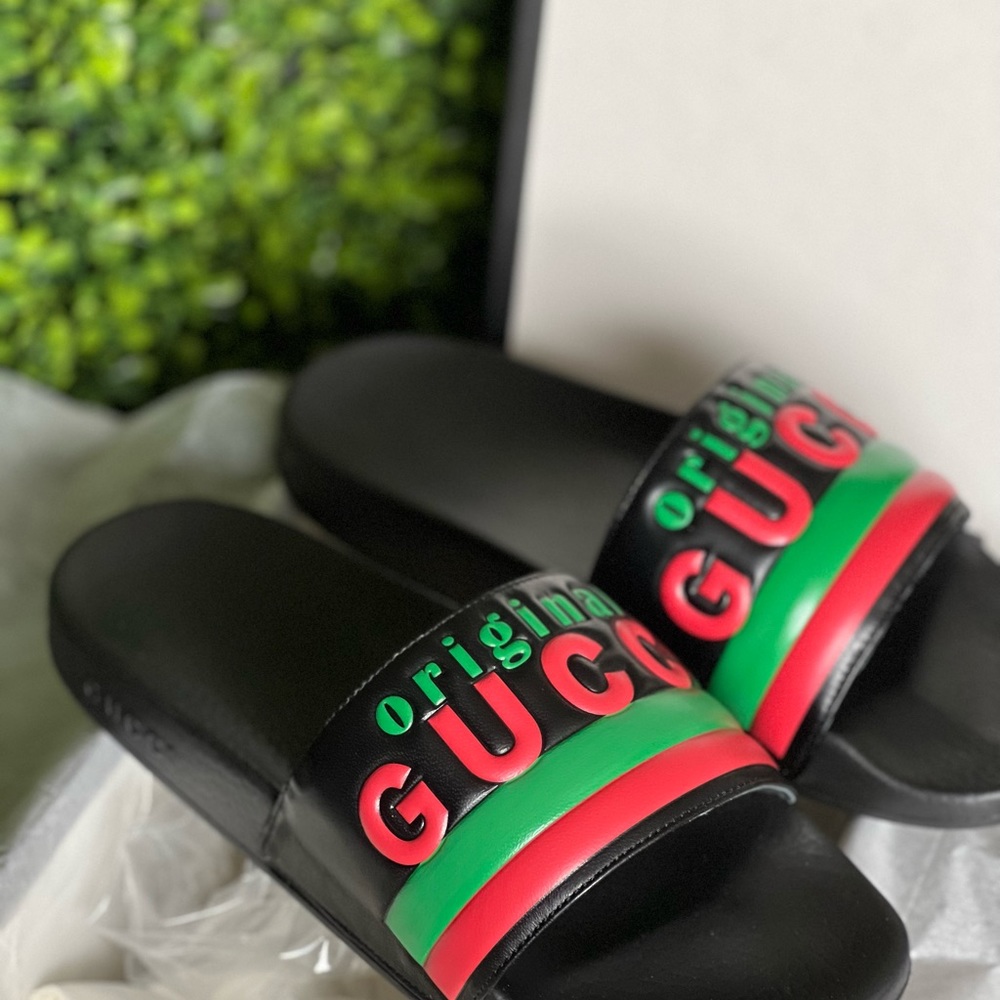 Firm on price New Gucci Logo Men’s Slide size 8 - Picture 7 of 9